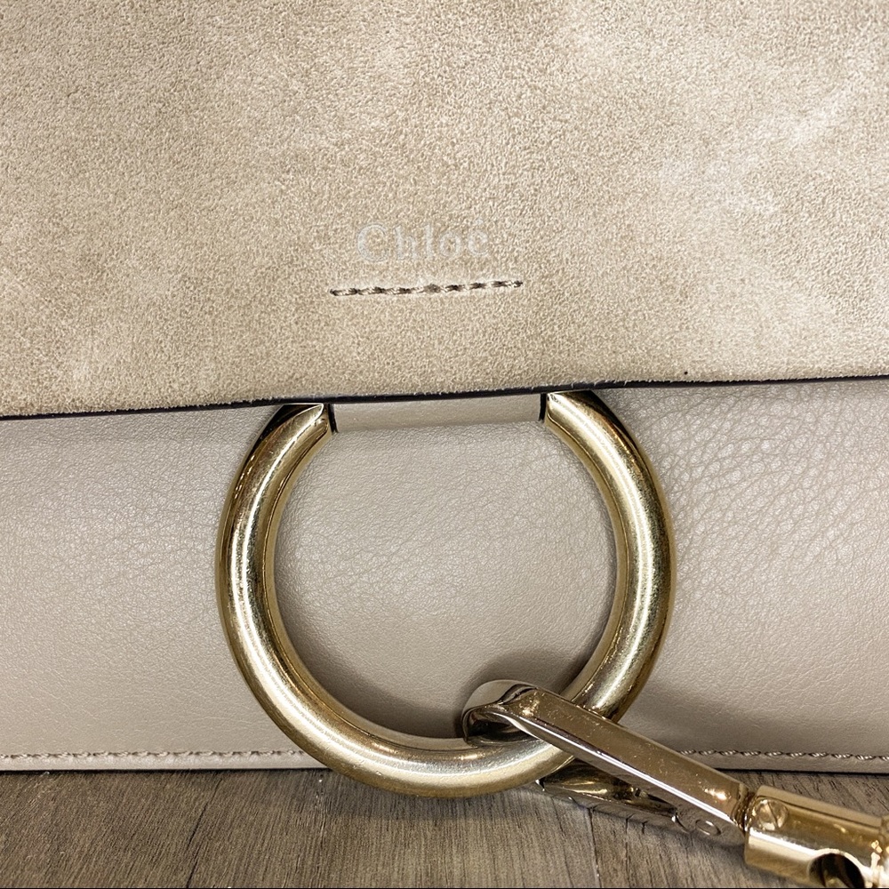 Chloé Faye small shoulder bag in Motty Grey - Picture 3 of 12